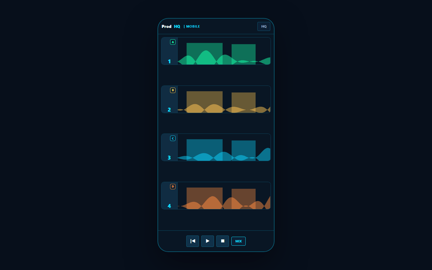 ProdHQ Mobile production shell on phone